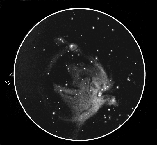 Lőrincz Imre rajza az Orion-ködről. 10 L, 38x, 102'