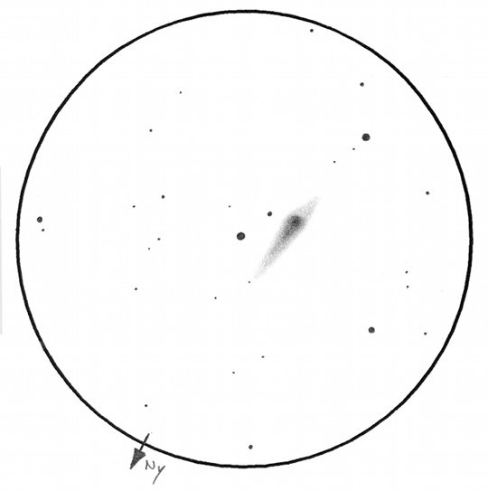 Kiss Péter rajzán az NGC 1023 GX Per látható. Észleléséhez 11 cm-es „Mizárt” használt 96x-os nagyítással. A LM átmérője 25’