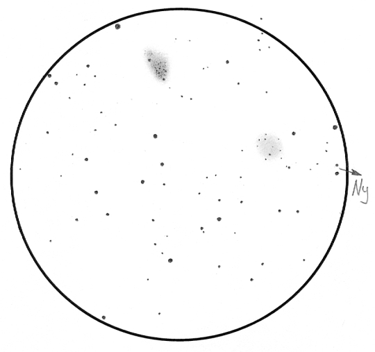 Az NGC 7510 és King 19 nyílthalmazok Sánta Gábor rajzán (10T, 80x)