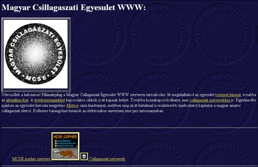 Az ős-mcse-honlap 1995-ben született