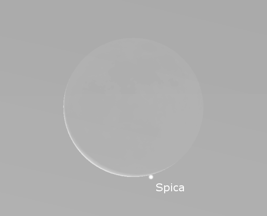 Spica-fedés 2013. november 2-án napkeltekor