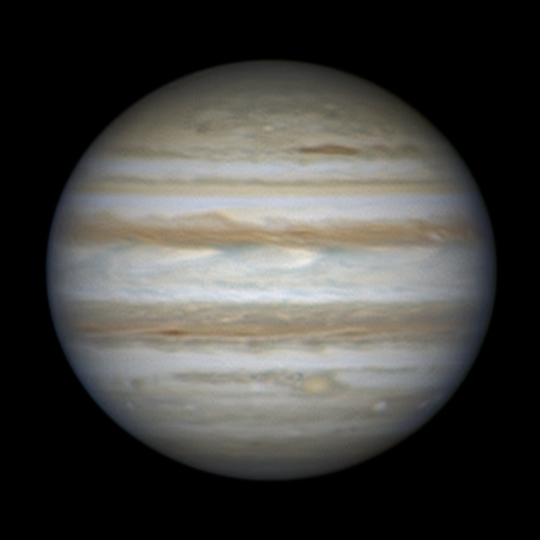 Oppozícióban a Jupiter! A felvételt Michal Vajda készítette 30 cm-es tükrös távcsővel december 27-én