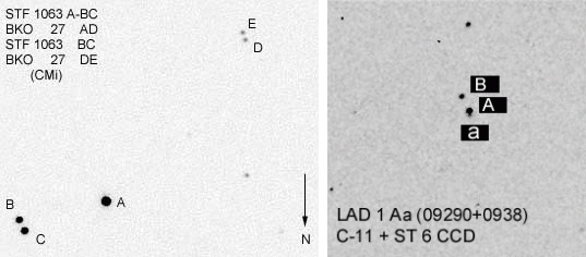 BKO 27 és a LAD 1 magyar katalogizálású kettőscsillagok