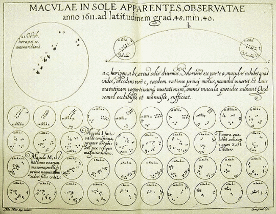 Scheiner 1611-es gyönyörű kivitelezésű észlelései