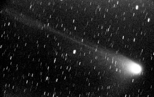 4. ábra. A C/2001 Q4 (NEAT) üstökös Csabai István felvételén (110/750-es objektív, Ilford Delta 400 film, 15 perc)