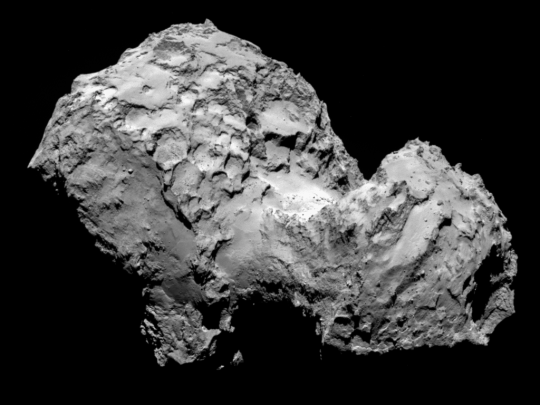 A Churyumov-Gerasimenko-üstökös a Rosetta felvételén. 