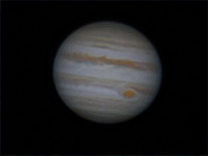 A Jupiter 2015. január 26-án. Szitkay Gábor felvételén jól látható a Nagy Vörös Folt.