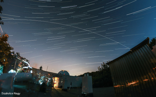 A Nemzetközi Űrállomás átvonulása a Polaris fölött, Nagy Szabolcs felvételén. 