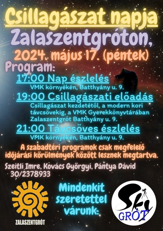 Csillagászat Napja 2024 @ Zalaszentgrót Városi Művelődési Központ